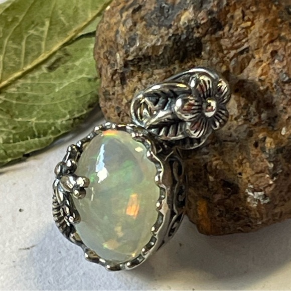 Natural Opal Pendant S925 Sterling Silver Crystal Gemstone - Picture 4 of 9
